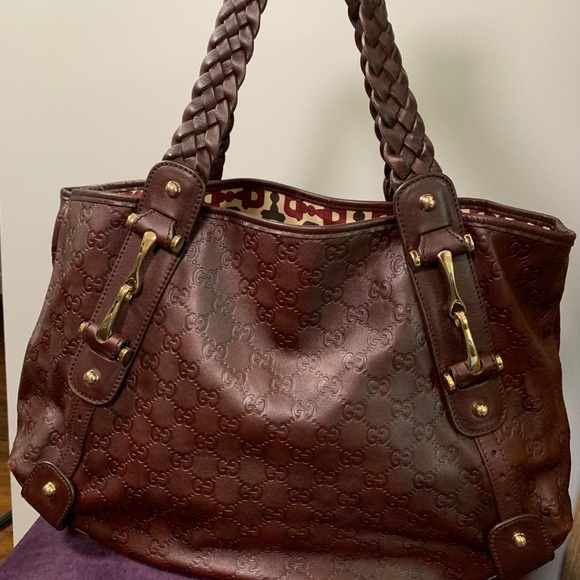 Gucci Brown Leather Handbag Strap For Sale